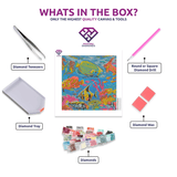 Fish in the Sea diamond painting kit contents shown together