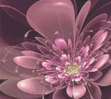 Futuristic Floral Fusion artwork shown as a completed diamond painting preview