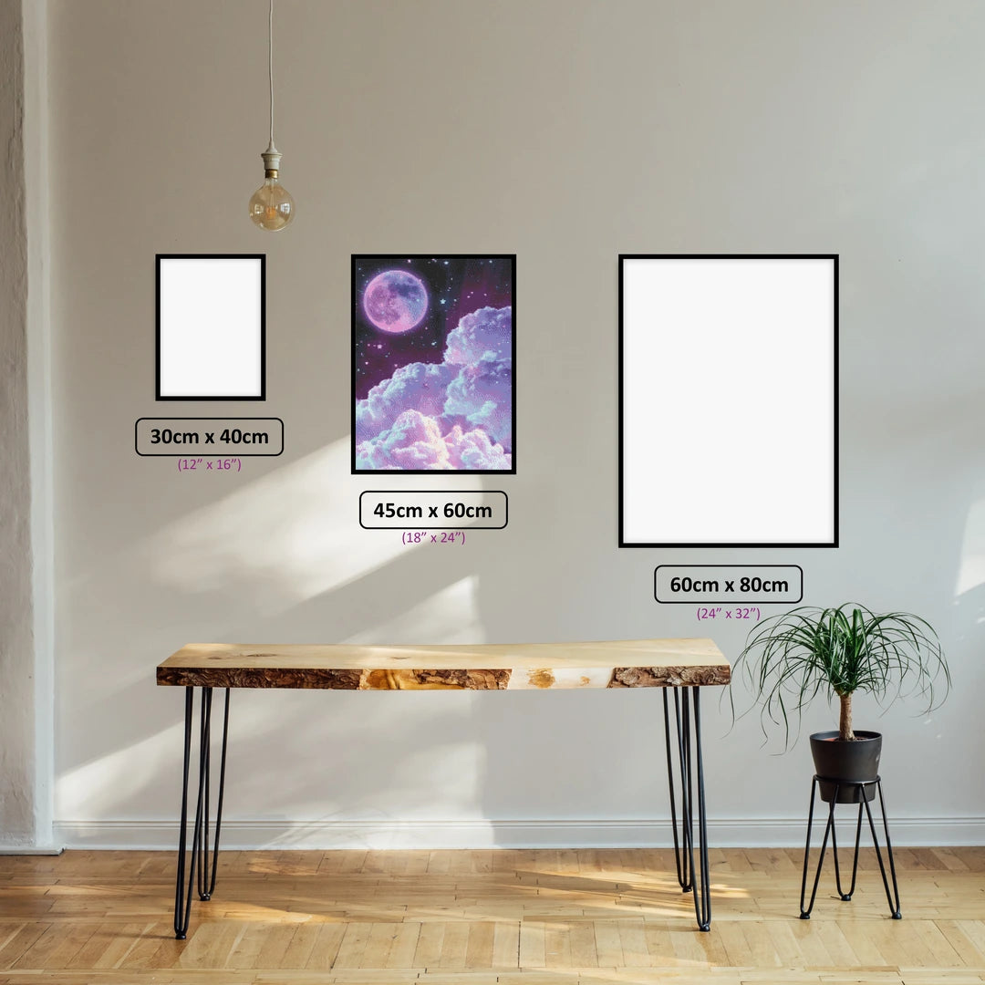Galactic Sky diamond painting displayed in a room setting