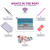 Lucky Bay Roo diamond painting kit contents shown together