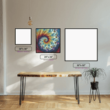 Rainbow Kaleidoscope diamond painting displayed in a room setting